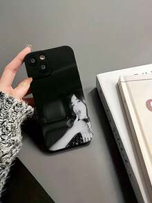 se toma una selfie divertida en blanco y negro.funda de teléfono Fundas compatibles con ,Apple,VIVO,OPPO,,, y Honor.Fabricadas en silicona TPU,ofrecen protección contra golpes y caídas. - Negro - Ver 6