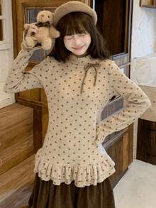 Women Tops - Polka Dot Top - View 6