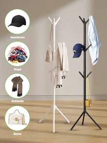 Perchero De Pie Moderno Minimalista 9 Ganchos Organizador Para Ropa Bolsas Sombreros Entrada Recámara Oficina Rack Multiusos Estable Ahorra Espacio - Ver 2