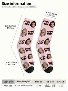 1 Pair Customized Face Pattern Socks, Personalized Photo Socks, Customized Printed Socks, Funny Face Socks, Customized Pattern Socks, Print Any Face Image On Socks, Anniversary Gift, Valentine's Day Gift, Unique Birthday Gift, Customized Collectible Gift - Multicolor - View 9