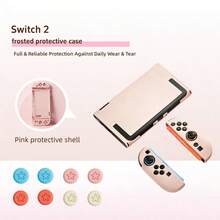 Switch 2 Hard Shell Protective Case, Includes 2 Tempered Glass Screen Protectors And 8 Thumb Grips, Detachable Full Body Protection Shell, Solid Color Series - Pink - View 6