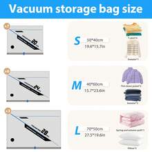 15/16pcs Vacuum Storage Bags,Vacuum Sealing Bag With Rechargeable Wireless Pump,Reusable Travel Vacuum Storage Bags, For Bedding And Clothes, Saves Of Space,Essential Travel Storage Solution,Travel Accessories,Travel Essential - 藍黑印刷 - 查看 2