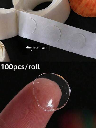 100/300/500/1000pcs Clear Balloon Glue Dots, Double-Sided Adhesive Balloon Glue Dots, Removable Ultra-Thin Sticker Glue Dots, 100pcs/Roll, Suitable For Wedding, Birthday Decoration, Art & DIY Crafts, Party Supplies, Back To School Graduation