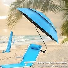 1pc Foldable Double Layer Outdoor Beach Umbrella, 46.8 Inch, With 360 Degree Rotating Adjustable Universal Clamp, Reinforced Iron Frame, UV Protection, Suitable For Camping, Fishing, Yard, Pool, Leisure, Summer Gift - A - View 11