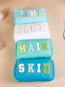 4件装畅销防水PVC化妆包，多功能旅行收纳袋，送朋友、母亲的礼物 - 彩色 - 查看 4