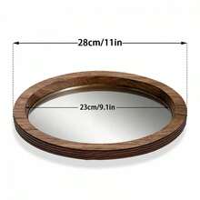 Wooden Candle Holder Tray Decorative Round Candle Holder Plate For Table Centerpiece Decor - 1Pc Yellow - View 7