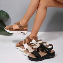 Women's Platform Wedge Sandals With Ankle Strap – Comfortable Summer Walking Shoes Travel Sandals Casual Wear - Brown - View 7