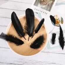 MARFOREVER 320 PCS Halloween Black Feathers Bulk, 8 Styles Assorted Mixed Natural Feathers Black Goose Feathers For DIY Crafts Dream Catcher Wedding Home Holiday Party Halloween Costume Decorations - Đen - Xem 8