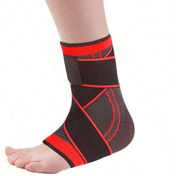 Adjustable Ankle Brace With Compression Support, Sturdy & Comfortable, Breathable Design, With Straps (Single Pack)