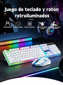 Wired 104-Key Mechanical Feel Keyboard And RGB LED Backlit Mouse Set, RGB USB Gamer Keyboard And Mouse Kit, Ideal For Gaming And Office Use. - View 2