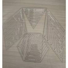 Bộ 4 thước kẻ ghép vải, chất liệu acrylic trong suốt cao cấp, thước kẻ may vá, khuôn cắt vải, dụng cụ may vá DIY. - A - Xem 5