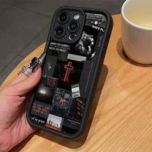 Funda protectora de precisión de cobertura total anti-caídas de TPU con patrón de cruz negra Gaozhu para Apple  6/7/8/X/Xs/Xr/Xs Max/11/12/13/14/15/16Pro Max, adecuada para  17 Air, válida para las series individuales de Apple 11/12/13/14/15/16/17. - 1 unidad - Ver 7