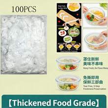 100 cái/200 cái/300 cái Màng bọc thực phẩm dùng một lần, nắp đậy bát đĩa đựng thức ăn thừa trong tủ lạnh, nắp đậy bát đĩa tự dán kín giúp bảo quản thực phẩm, tấm phủ bàn, dụng cụ vệ sinh - Xem 13