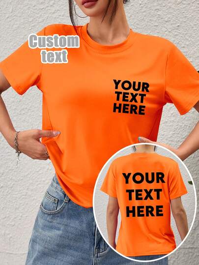 Áo phông nữ thiết kế theo yêu cầu - Tùy chỉnh họa tiết mặt trước và mặt sau, thêm chữ, chọn phông chữ và màu sắc để tạo ra chiếc áo phông cá nhân hóa độc đáo. Thiết kế áo phông in theo yêu cầu, hoàn hảo để làm quà tặng cho bạn gái, người yêu, kỷ niệm, sinh nhật, ngày lễ và nhiều dịp khác. Áo phông thiết kế theo yêu cầu, áo nữ, áo phông in chữ theo yêu cầu, áo phông ngắn tay nữ, áo kiểu.