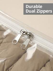 Large Storage Bag, Transparent Garment Organizer Bag, High Capacity Clothes, Bedding, Pillow, Toy Storage Bag, Dust-Proof Moisture-Proof Portable Storage Box, Bedroom Closet Storage, Back To School Essential - Multicolor - View 7