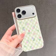 Funda para Teléfono - Una elegante y única funda de TPU con flores pastel y cintas sobre un fondo a cuadros, compatible con iPhone 17/17 Pro Max/17 Air/16 Pro Max/16 E/15/14 Plus/13 Pro/12/11 Pro Max, que ofrece durabilidad y una estética moderna. - color - Ver 4