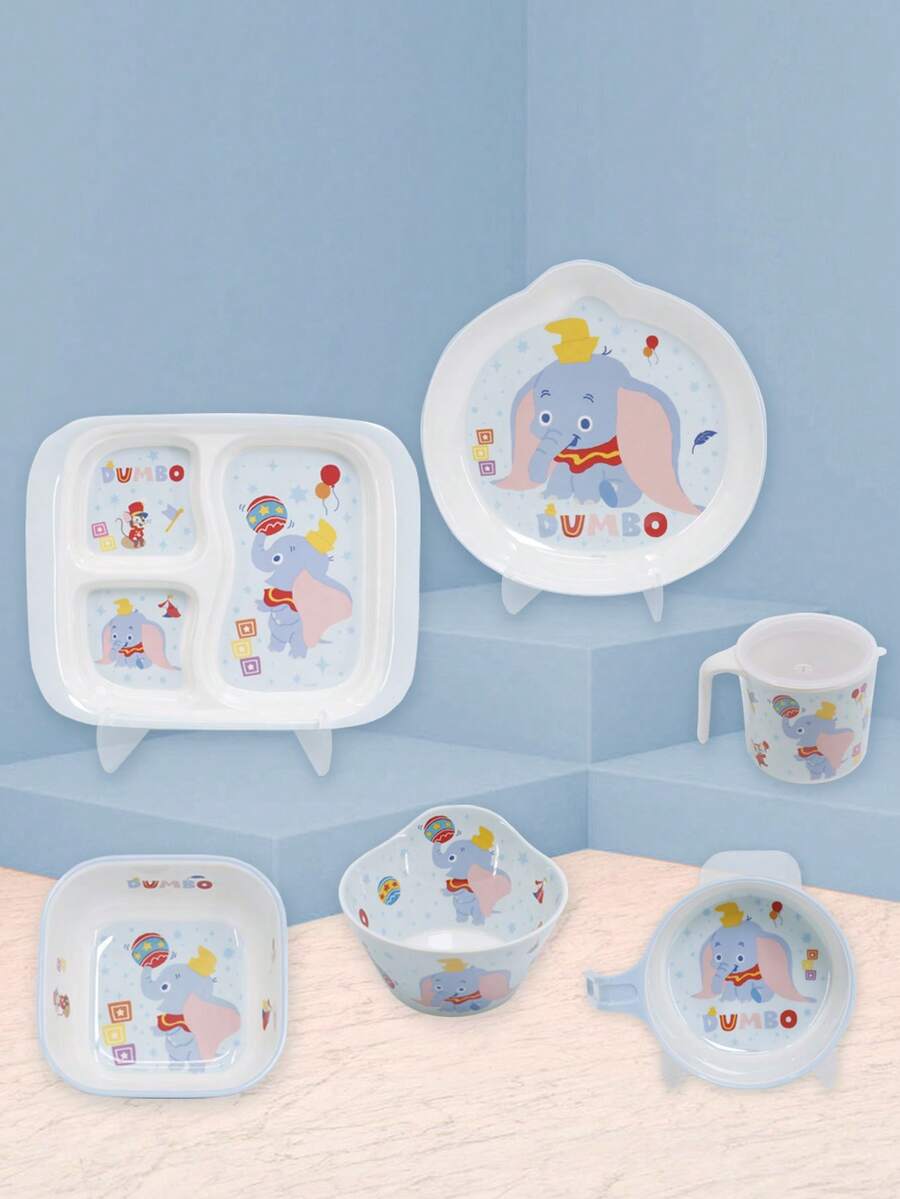 Disney 1件套迪士尼小飞象卡通美耐皿餐具，适合家庭聚餐、生日礼物，耐用可爱，防摔。 - 彩色 - 查看 1