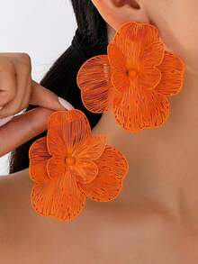 1 Pair Hollow Leaf & Partial Flower Geometric Design Fashion Earrings For Women - Earrings - View 1