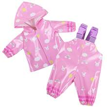 Bộ áo mưa cho búp bê 16-18 inch | Áo khoác có mũ hình ếch chống thấm nước + quần 2 món. Thích hợp cho chơi nhập vai ngày mưa, hóa trang, quà tặng ngày lễ. - Nhiều màu - Xem 12