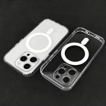 Funda para Teléfono - Fundas Protectoras Transparentes con Diseño Magnético de Lujo para iPhone 12 hasta 17 Pro Max, con Protección para la Cámara - Estilo 1 (1 pieza) - Ver 12
