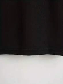 Camiseta de algodón de manga corta para mujer, camiseta estampada para mujer - Casual, cuello redondo, manga corta - Adecuada para uso diario casual, actividades al aire libre, primavera y verano S - Negro - Ver 4