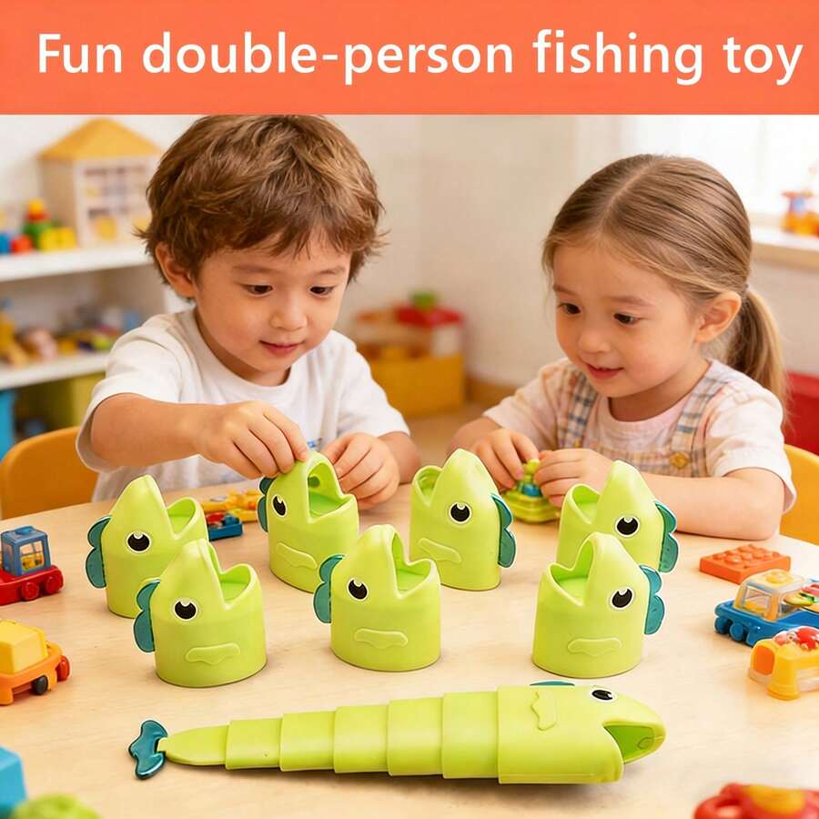 2-delars teleskopisk fiskeleksak, tidigt pedagogiskt pusselspel för pojkar och flickor