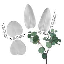 6 pièces Moule en silicone texturé à double face avec feuille d'eucalyptus et orchidée phalaenopsis, moule à gâteau en pâte à sucre, outil de cuisson réutilisable pour mariage, anniversaire et fête - Gris pâle - Voir 5