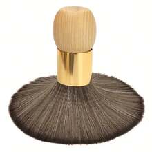 1支天然纤维木质颈刷，专业美发师工具，家用皆宜。 - 木質色 - 查看 2