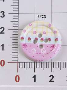 6/12pcs Colorful Striped Buttons, DIY Craft Materials For Clothing, Shoes, Socks, Suitable For Hollow Out Clogs, Hair Clips, Fridge Magnets, Phone Cases And Other DIY Accessories - A - View 7