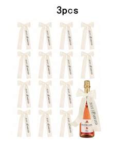 1/3pcs Wedding Celebration Champagne Or Prosecco Bottle Satin Ribbon Bow, Suitable For Wedding, Birthday Party, Etc. Users Need To Tie The Bow Themselves - Multicolor - View 10
