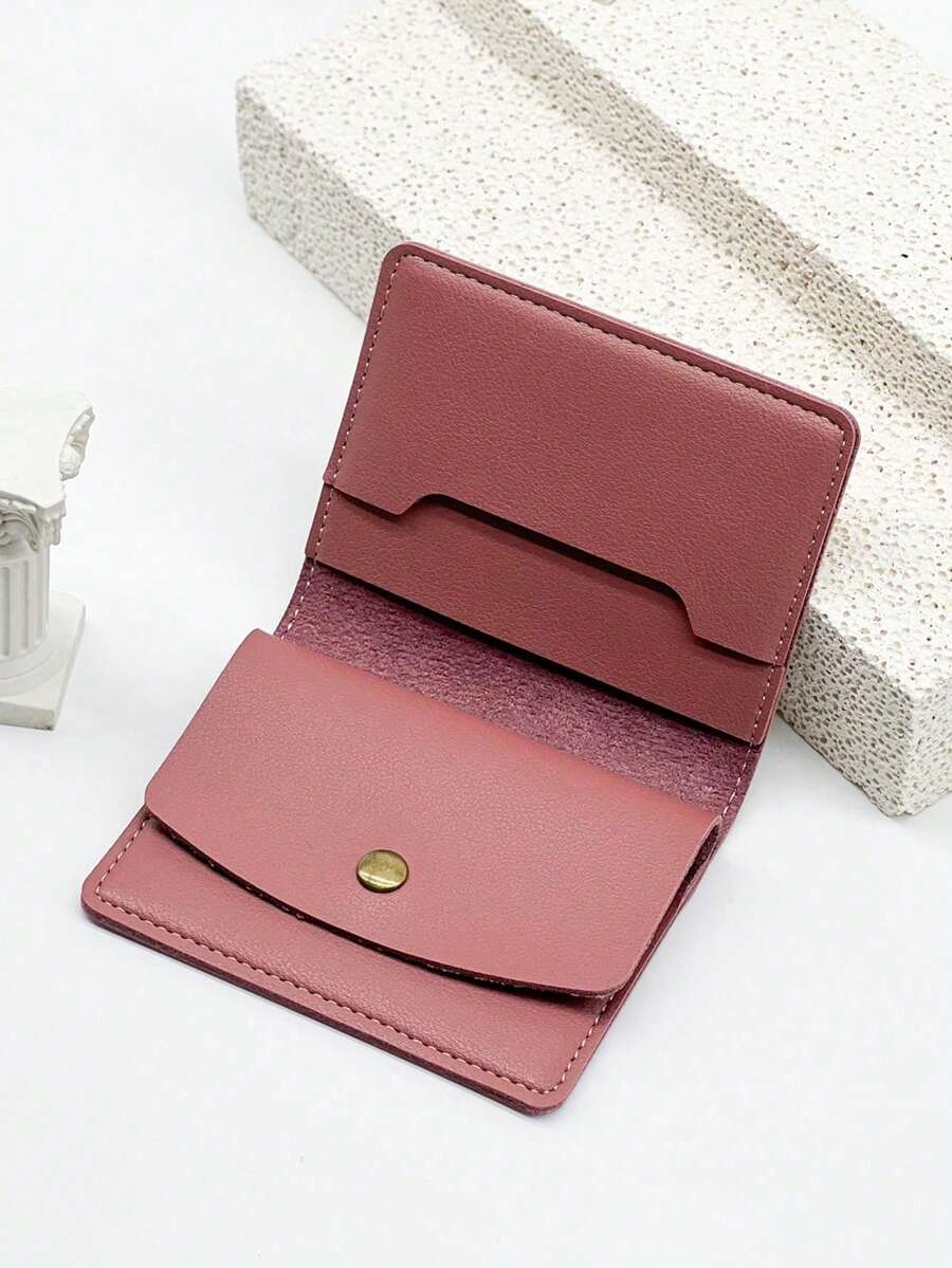 HOVI'S Fashion Ultra-Thin Simple Red Card Holder Daily Travel Portable Multifunctional Mini Card Wallet Coin Purse - Red - View 1