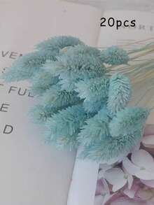 60/120/240 Pieces, Bohemian Style Artificial Flower Arrangement - Rabbit Tail Pampas Grass - Multi-Color, Dandelion Flowers - For Home, Wedding, Office, Cafe Decoration - Valentine's Day And Mother's Day Gift - Ice Blue 1 - View 2