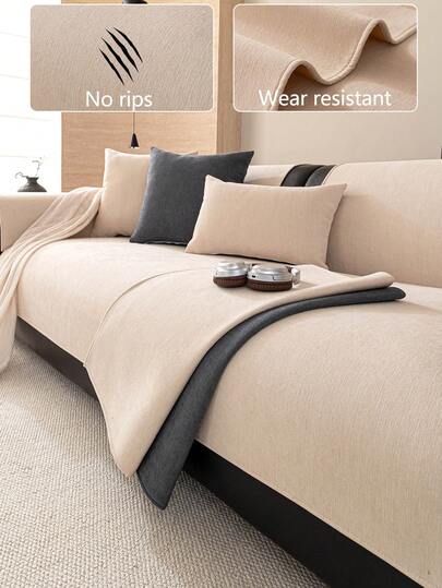 1 chiếc vỏ đệm sofa bằng vải chenille mềm mại, thoải mái, kiểu dáng hiện đại tối giản, chống trượt, dùng được cả bốn mùa, chống bụi và có thể giặt được, màu be, mềm mại và không phai màu, thân thiện với thú cưng, phù hợp với sofa hình chữ L và sofa 1/2/3/4 chỗ ngồi.