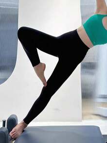 5PCS Black High-Waist Yoga Pants, Non See-Through Soft Stretch Black Leggings,Sports Pants With A Slim Fit, Suitable For Running, Cycling, Fitness, Outdoor Sports, Training. Leggings For Women, Suitable For Spring, Summer And All Seasons - 5 chiếc (Đen + Đen + Đen + Đen + Đen) - Xem 3