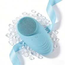 New Silicone Facial Cleansing Brush Electric Pore Cleaner Ultrasonic Face Massager For Deep Cleansing And Skin Rejuvenation With Soft Bristles And Waterproof Design Perfect For All Skin Types - Màu xanh lam - Xem 3