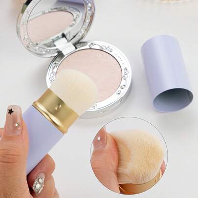 1pc Retractable Pink Blush Brush, Multi-Functional Travel Portable Makeup Brush, Convenient Classic Dual-Use Multipurpose Makeup Brush, Suitable For Vanity, Can Be Used For Facial Makeup, Makeup Brush/Makeup Brush, Makeup Brush Set, Makeup Brush Set, Makeup Brush Set, Complete Makeup Tools, Makeup Brush Set, Complete Makeup Tools, Makeup Brush Set, Makeup Brush Set, Makeup Gift Set, Giveaway, Professional Makeup Brush, Complete Makeup Tools