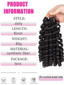 Pelucas sintéticas con rizos, trenzas de ganchillo Jamaican Bounce para extensiones de cabello trenzado en África, pre-retorcidas, adecuadas para uso diario y vacaciones para niñas y niños - Multicolor - Ver 5