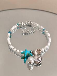 1/3 chiếc vòng tay hình sao biển vỏ sò, vòng tay phong cách Boho đi biển, trang sức bãi biển chủ đề đại dương kiểu Hawaii có thể xếp chồng lên nhau, vòng chân hạt vỏ sò mùa hè, vòng tay ngọc trai cho nữ, vòng chân có thể điều chỉnh kiểu Hawaii Jamaica, trang sức nàng tiên cá, đồ dùng dự tiệc. - Vòng tay chủ đề đại dương - Xem 12
