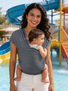 Newborn & Infant Multifunctional Front Carry Baby Carrier, Portable Lightweight Baby Wrap Sling, Suitable For All Seasons - 5-meter Dark Gray Mesh Fabric - View 6