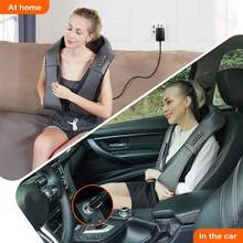 Larora 4D Electric Neck And Back Massager With Heat, Deep Kneading Massage Pillow, Adjustable Intensity, Shoulder Muscle Massage, For Home, Office, Car Use, Ideal Gift For Men Women Mom Dad - Black - View 9