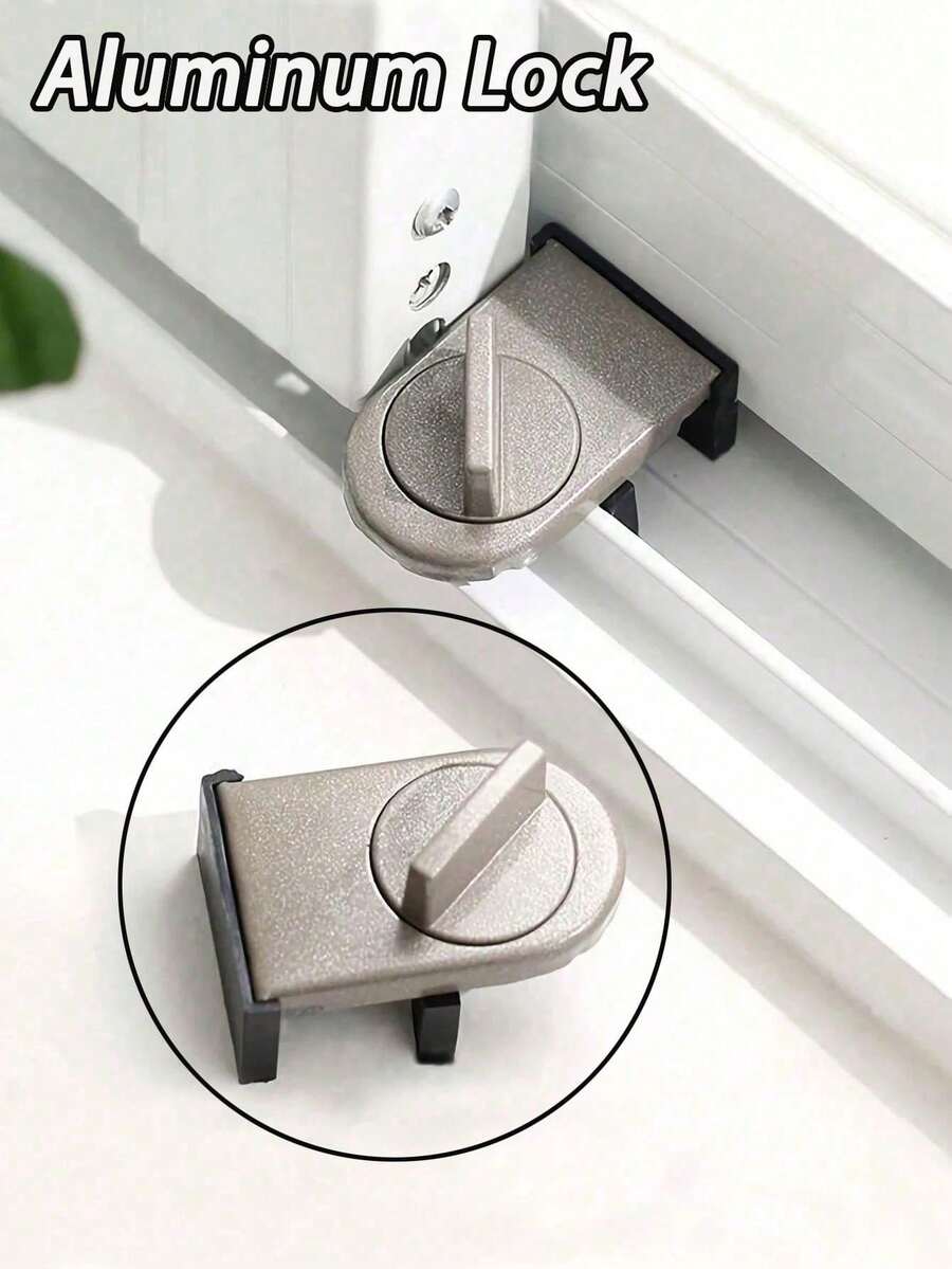 Aluminum Alloy Sliding Door & Window Lock With Anti-Pinch, Anti-Theft, And Anti-Detachment Features - Multicolor - View 1