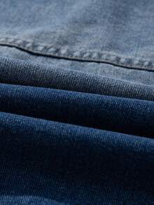 Men's Long Sleeve Retro American Style Denim Jacket, For Fall - Medium Wash - View 6