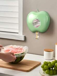 Plastic Bag Holder, Apple-Shaped Bag Dispenser, Wall-Mounted Storage Box, Space-Saving Bag Organizer, Elastic Wrap Holder, Multi-Functional Durable Storage Rack For Home, Office, Kitchen, Bathroom Trash Bag, Shower Cap Storage Box, Dust-Proof Box, Bathroom Storage, Kitchen Container - Multicolor - View 4