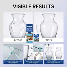 Jue Fish 50克/1.76盎司玻璃胶，高粘合力，快干，快速粘合，透明天然胶水 - A - 查看 4