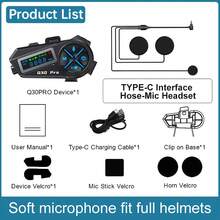 1pc/2pcs Headset Bluetooth Nirkabel Helm Motor Q30 Pro, Dengan Layar LED, Interkom 500m, Berbagi Musik dan Pencampuran Adegan - Baterai Kapasitas Besar 1000mAh, Desain Ergonomis untuk Sepeda Motor, Sepeda, Olahraga - Hadiah Ideal untuk Penggemar, Perangkat Komunikasi Sepeda Motor, Gadget Modis, Konstruksi Tahan Lama, Cocok untuk Helm Setengah/Penuh, Pilihan Utama untuk Perlengkapan Berkendara Luar Ruangan (Mendukung Interkom Lintas Merek, Kompatibel dengan Interkom Headset Bluetooth Biasa, Dapat Diadaptasi ke Headset Bluetooth Pihak Ketiga) - Q30 Pro - View 11