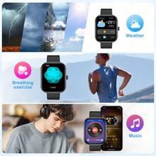LIGE Nuevo reloj inteligente con talla grande de 100 modos deportivos, pronóstico del tiempo, recordatorio de llamadas, recordatorio de sedentarismo, reproducción de música y otras funciones multifuncionales, de moda y adecuado para hombres y mujeres - Ver 3