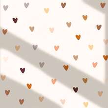 1pc Minimalist Heart-Shaped Wall Sticker, Warm Color Self-Adhesive Removable Wall Decor For Living Room & Bedroom - Multicolor - View 3