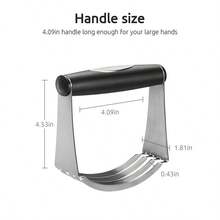 Dough Blender With 4.09-Inch Fixed Handle - Professional Pastry Blender & Cutter Featuring 4 Heavy-Duty 1.2mm Stainless Steel Blades - Ideal For Butter, Pie Crusts, And Baking - View 2