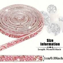 Shiny Rhinestone Strip, Resin Rhinestone Ribbon Self-Adhesive Diamond Strip Crystal Strip Glitter Diamond Waistband Sparkling Rhinestone Rope Suitable For Christmas Art Handmade Crafts Bags Phones Cars Wedding Cake Decoration, Adhesive Crystal Strip Clothing Ribbon Fashion Jewelry Decoration Accessories - Multicolor - View 7