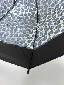 Leopard Print Transparent Automatic Reinforced Windproof Straight Umbrella, Apollo Bubble Umbrella,Umbrella / Compact Umbrella / Travel Umbrella / Windproof Umbrella / Folding Umbrella / Rain Umbrella / Automatic Umbrella / Uv Umbrella / Sun Umbrella /Umbrella - Multicolor - View 5